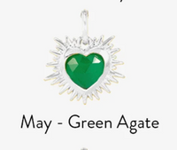 RACHEL JACKSON SILVER BIRTHSTONE HEART AMULET CHARM