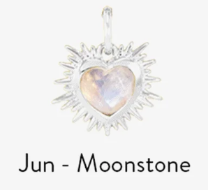 RACHEL JACKSON SILVER BIRTHSTONE HEART AMULET CHARM