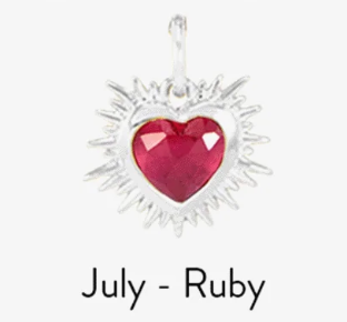 RACHEL JACKSON SILVER BIRTHSTONE HEART AMULET CHARM