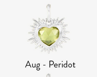 RACHEL JACKSON SILVER BIRTHSTONE HEART AMULET CHARM