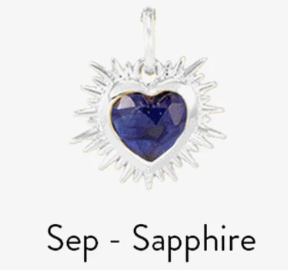 RACHEL JACKSON SILVER BIRTHSTONE HEART AMULET CHARM