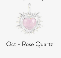 RACHEL JACKSON SILVER BIRTHSTONE HEART AMULET CHARM