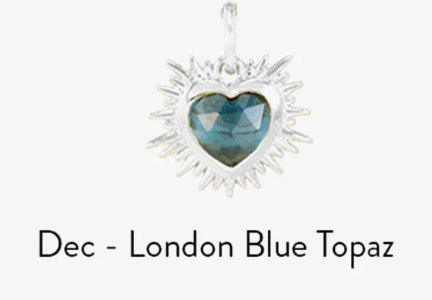 RACHEL JACKSON SILVER BIRTHSTONE HEART AMULET CHARM