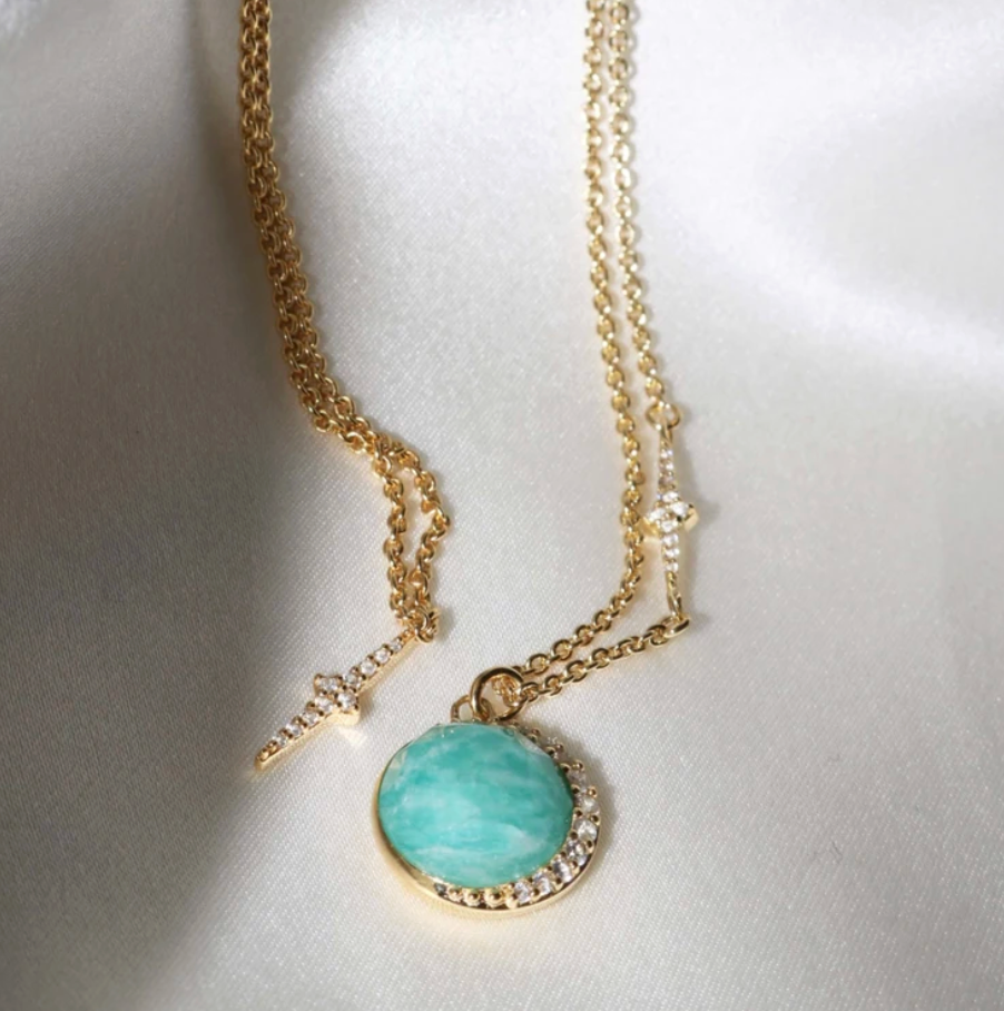 ASTLEY CLARKE LUNA AMAZONITE PENDANT NECKLACE