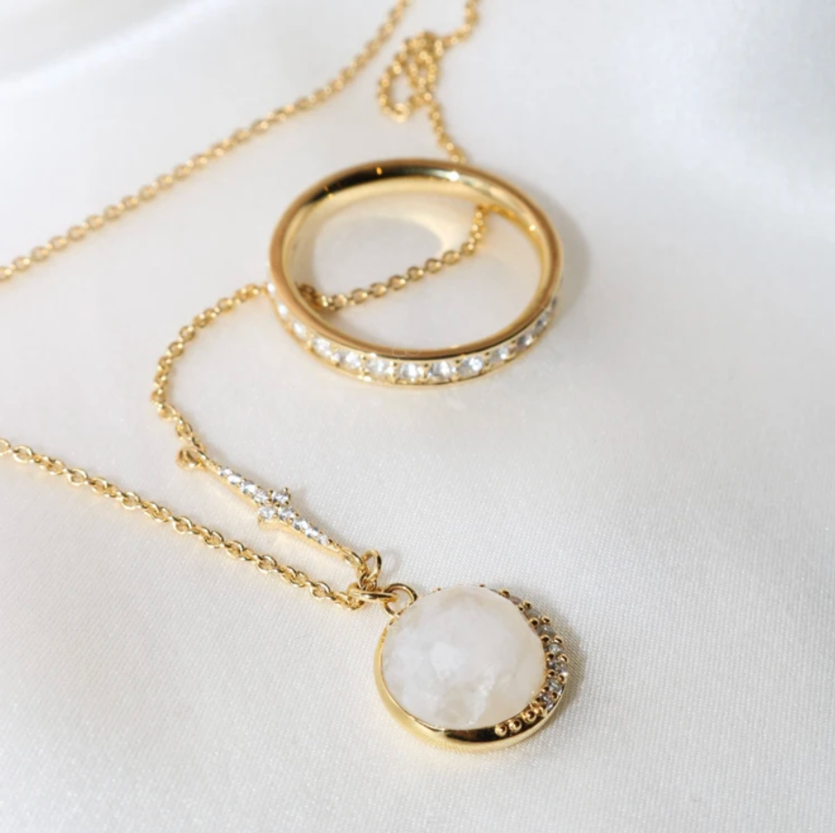 ASTLEY CLARKE LUNA MOONSTONE PENDANT NECKLACE