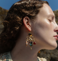 GRAINNE MORTON BOW CHARM BALANCE DROP EARRINGS