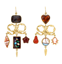 GRAINNE MORTON BOW CHARM BALANCE DROP EARRINGS