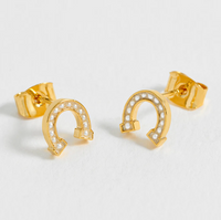 ESTELLA BARTLETT PEARL HORSESHOE STUD EARRINGS