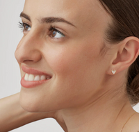 ESTELLA BARTLETT PINK PEARL HEART STUD EARRINGS