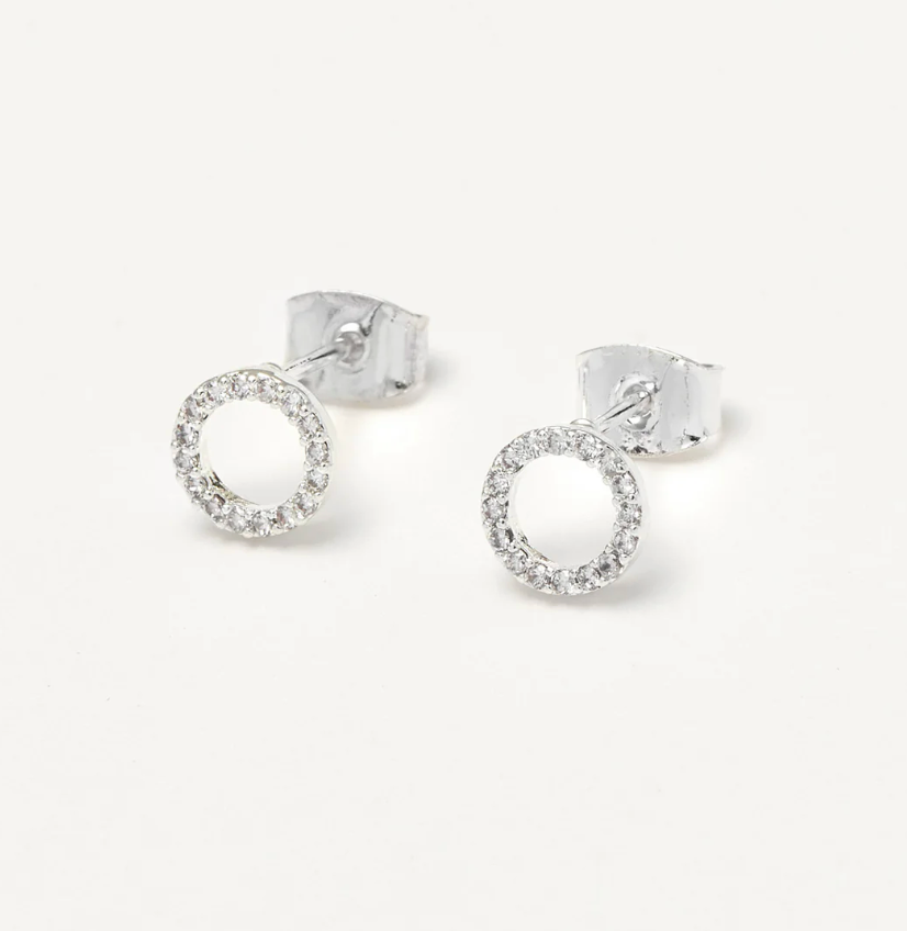 ESTELLA BARTLETT CZ CIRCLE STUD EARRINGS
