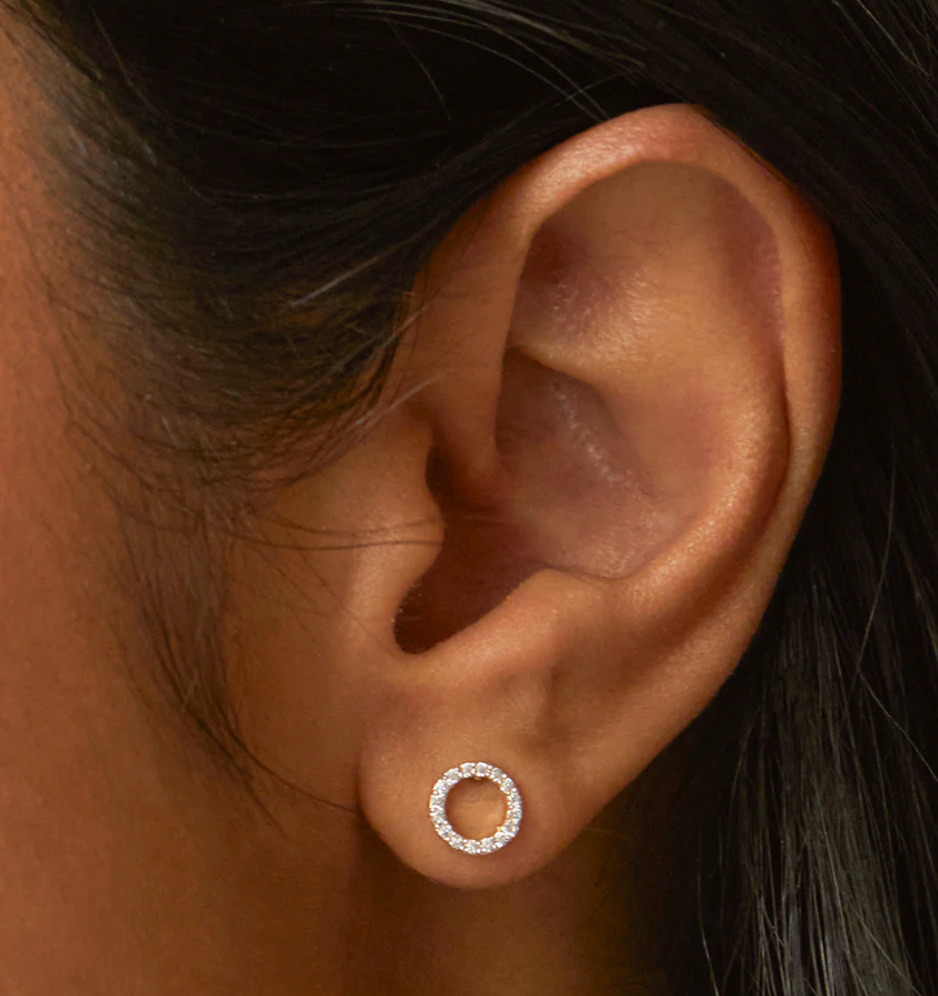 ESTELLA BARTLETT CZ CIRCLE STUD EARRINGS