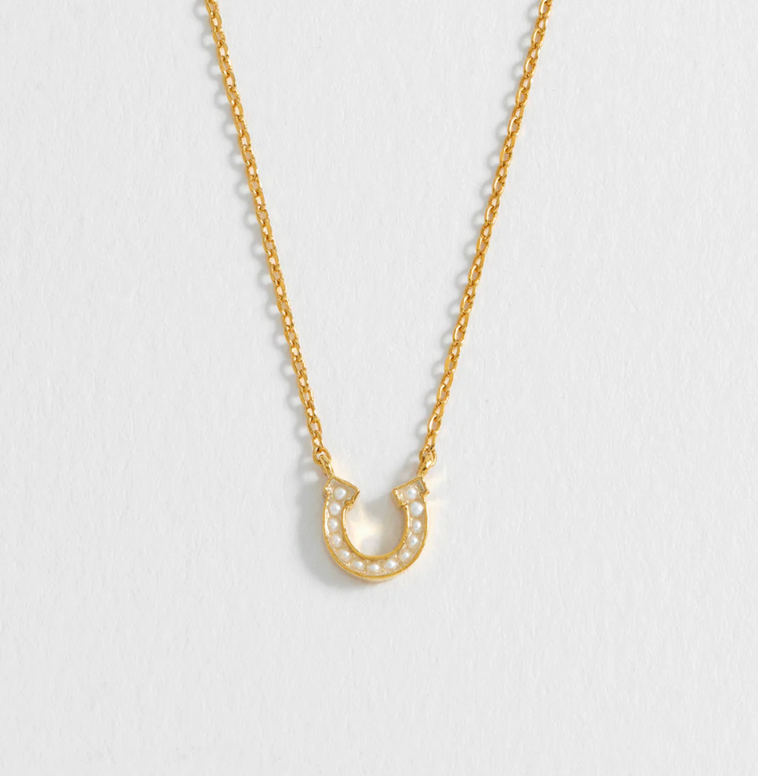 ESTELLA BARTLETT PEARL HORSESHOE NECKLACE
