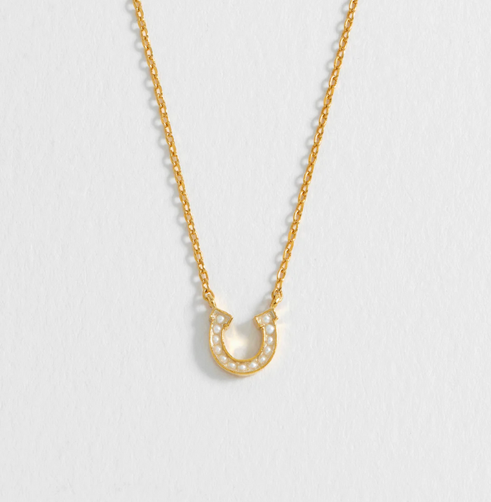 ESTELLA BARTLETT PEARL HORSESHOE NECKLACE