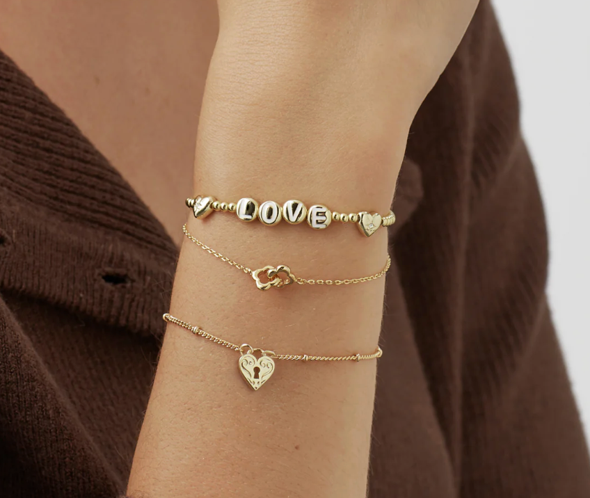 ESTELLA BARTLETT DOUBLE LINKED FLOWER BRACELET