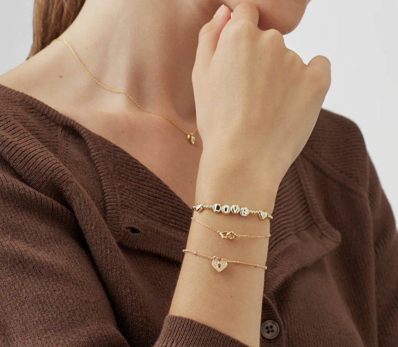 ESTELLA BARTLETT DOUBLE LINKED FLOWER BRACELET