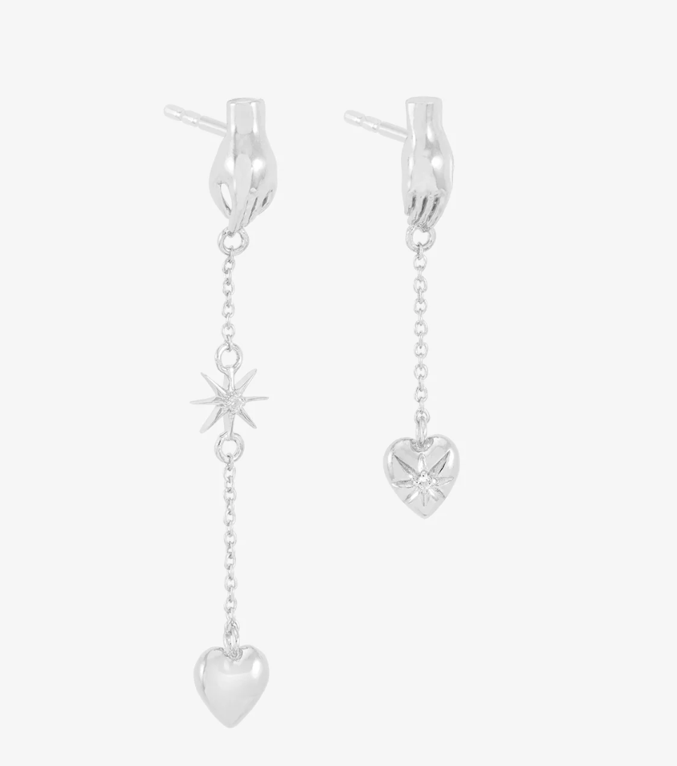RACHEL JACKSON LOVE STORY ASYMMETRIC DROP EARRINGS