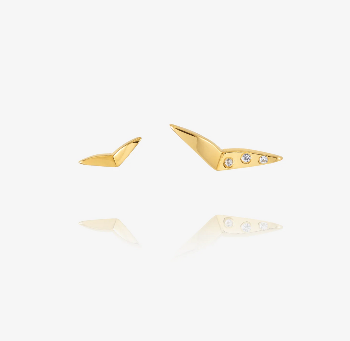RACHEL JACKSON ASYMETRICAL BIRD STUD EARRINGS