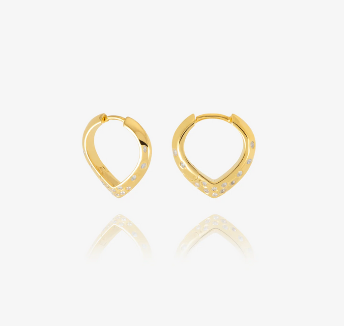 RACHEL JACKSON SMALL IMAGINE WHITE SAPPHIRE HUGGIE HOOP EARRINGS