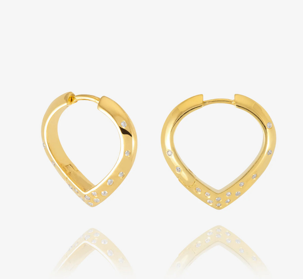 RACHEL JACKSON LARGE IMAGINE WHITE SAPPHIRE HUGGIE HOOP EARRINGS