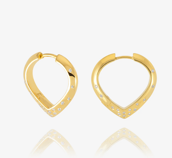 RACHEL JACKSON LARGE IMAGINE WHITE SAPPHIRE HUGGIE HOOP EARRINGS