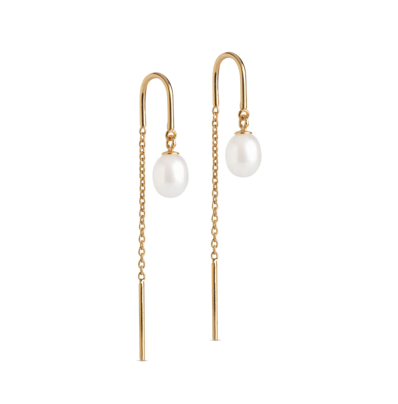 ENAMEL COPENHAGEN ELEANOR PEARL HOOP EARRINGS