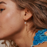 ENAMEL COPENHAGEN ELEANOR PEARL HOOP EARRINGS