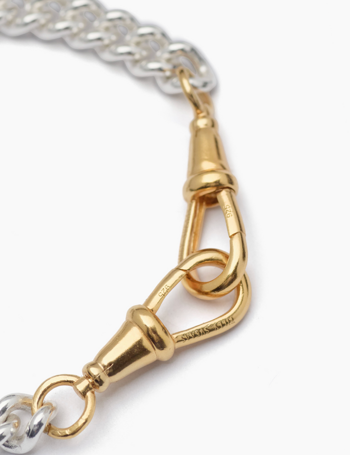 TILLY SVEAAS MEDIUM SILVER AND GOLD CURB CLIPT BRACELET