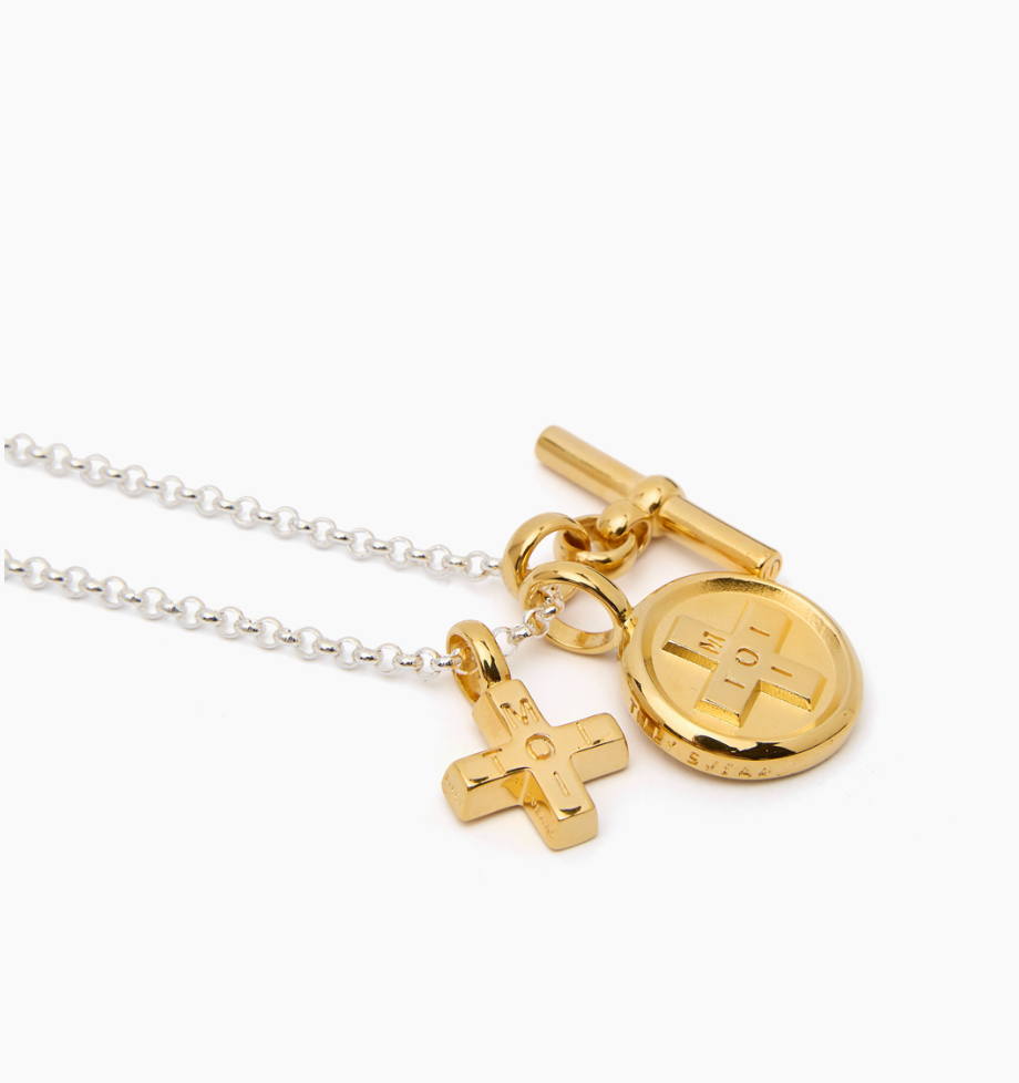TILLY SVEAAS MIXED METAL MOI + TOI CLUSTER NECKLACE