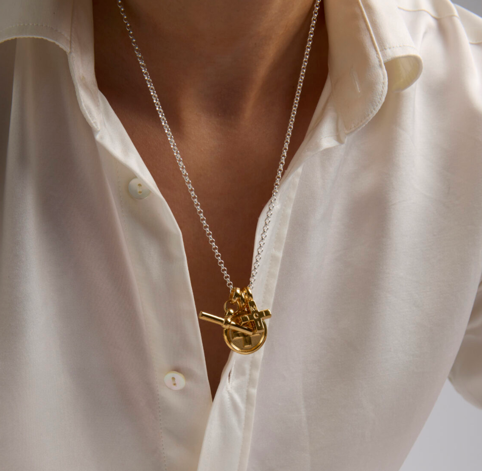 TILLY SVEAAS MIXED METAL MOI + TOI CLUSTER NECKLACE