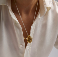 TILLY SVEAAS MIXED METAL MOI + TOI CLUSTER NECKLACE