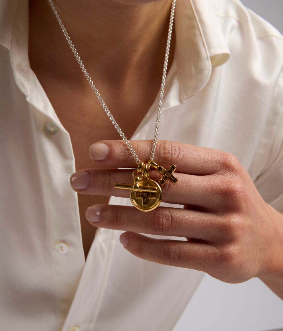 TILLY SVEAAS MIXED METAL MOI + TOI CLUSTER NECKLACE