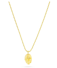 TALIS CHAINS PROTECTIVE HAND YELLOW JADE PENDANT NECKLACE