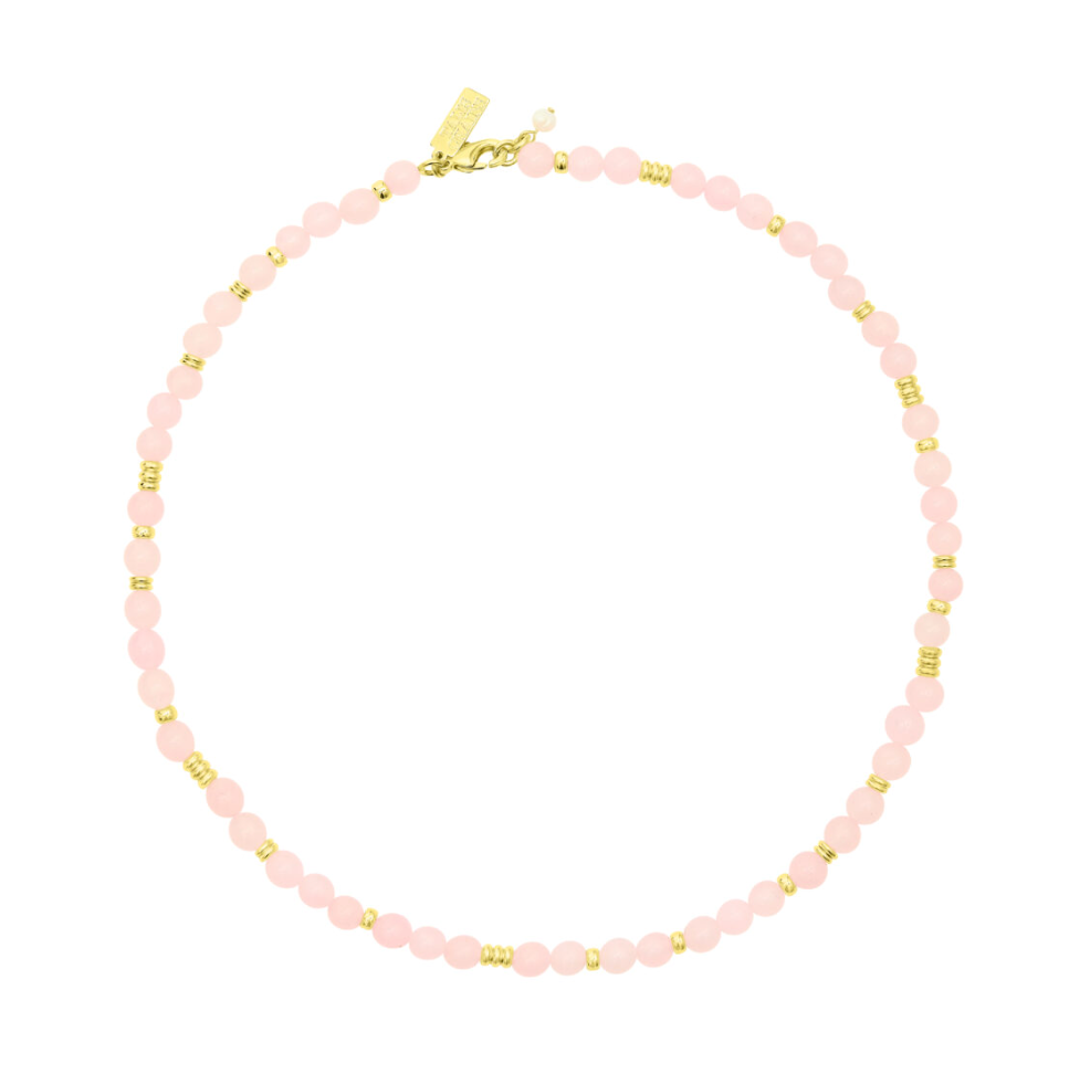 TALIS CHAINS JAIPUR CHOKER ROSE QUARTZ NECKLACE