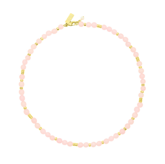 TALIS CHAINS JAIPUR CHOKER ROSE QUARTZ NECKLACE