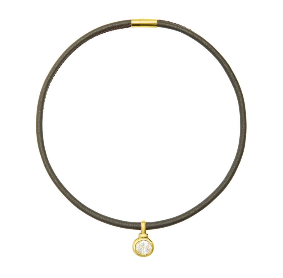 TALIS CHAINS LEATHER CORD CHOKER NECKLACE