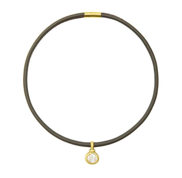 TALIS CHAINS LEATHER CORD CHOKER NECKLACE