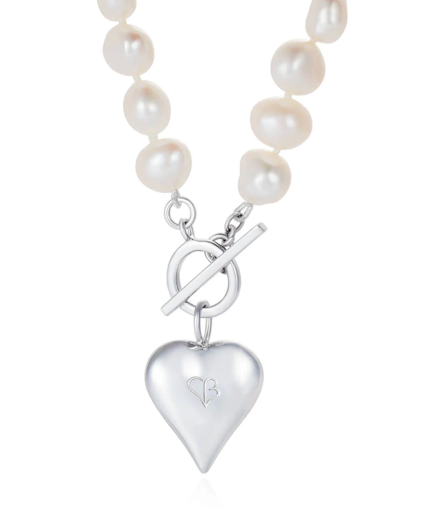 CLAUDIA BRADBY SIGNATURE HEART PEARL NECKLACE
