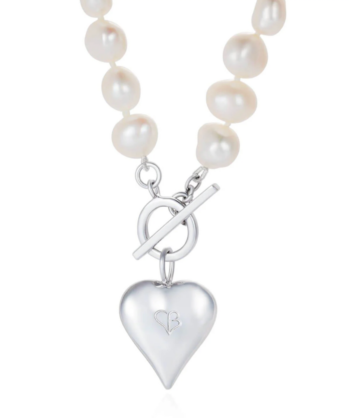 CLAUDIA BRADBY SIGNATURE HEART PEARL NECKLACE