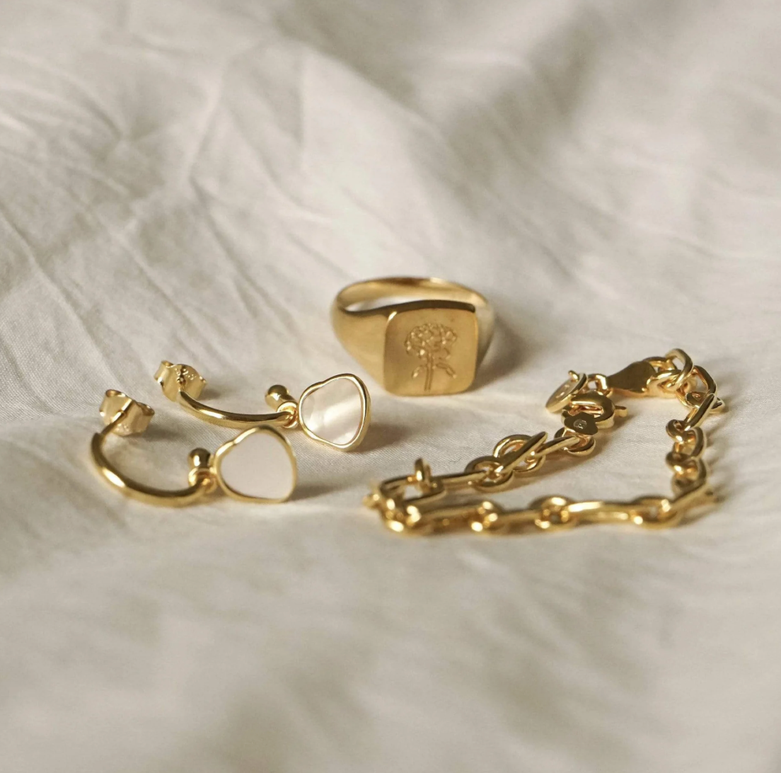 DAISY LONDON MOTHER OF PEARL DROP EARRINGS