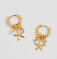 ESTELLA BARTLETT STARFISH CHARM HUGGIE HOOP EARRINGS
