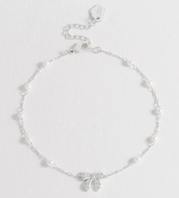 ESTELLA BARTLETT PEARL BOW BEADED CHAIN BRACELET