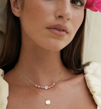 ESTELLA BARTLETT MOTHER OF PEARL SEASHELL COIN NECKLACE