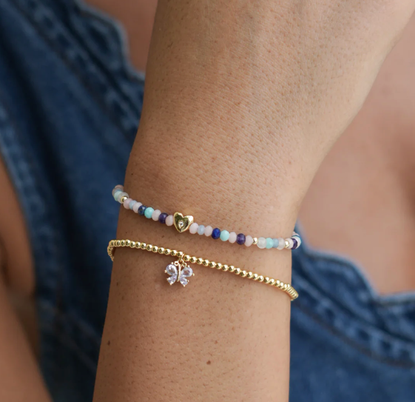 ESTELLA BARTLETT PASTEL GEMSTONE CZ HEART AMELIA BRACELET