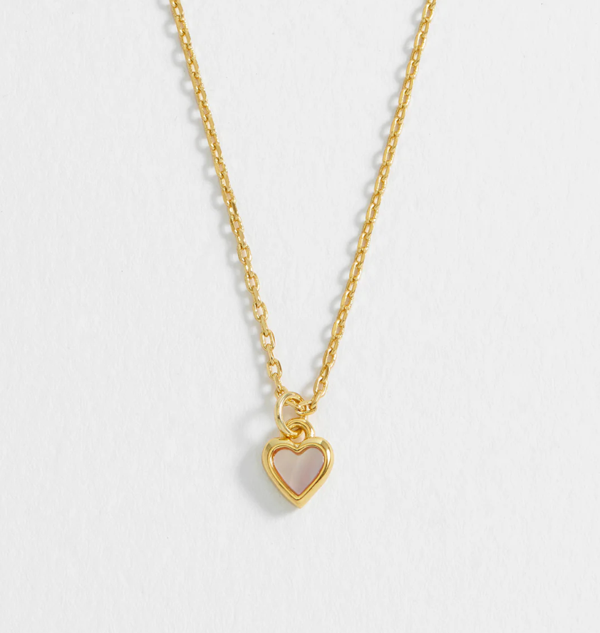 ESTELLA BARTLETT PINK PEARL HEART NECKLACE