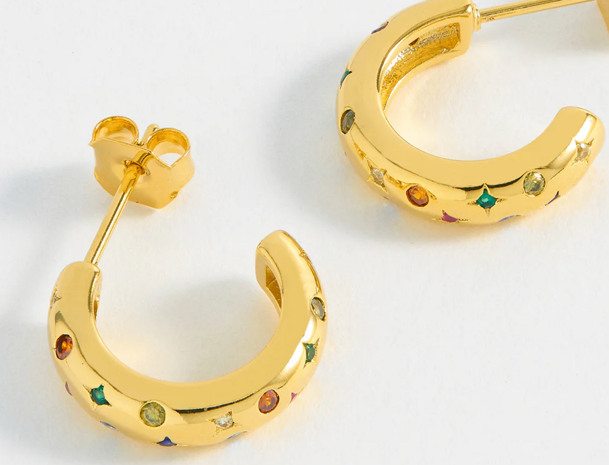 ESTELLA BARTLETT CHUBBY RAINBOW CELESTIAL HOOP EARRINGS