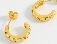 ESTELLA BARTLETT CHUBBY RAINBOW CELESTIAL HOOP EARRINGS