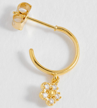 ESTELLA BARTLETT CZ FLOWER HOOP EARRINGS