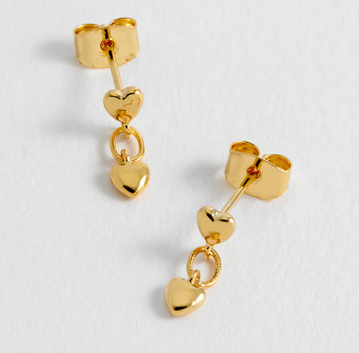 ESTELLA BARTLETT LINKED HEART STUD EARRINGS