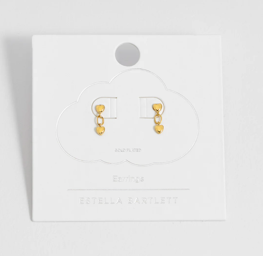 ESTELLA BARTLETT LINKED HEART STUD EARRINGS