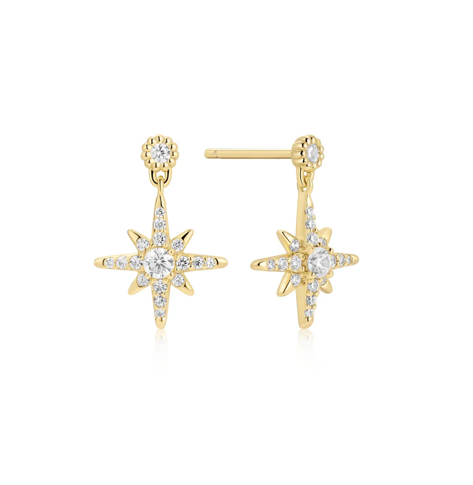ANIA HAIE DANGLING NOVA STAR STUD EARRINGS